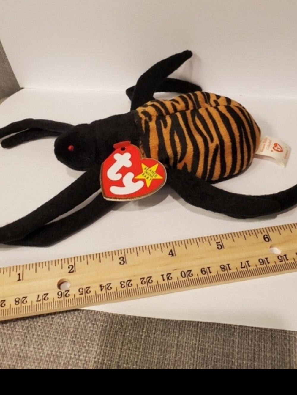 Ty Beanie Baby Plush Spider, "Spinner", vintage, 1996